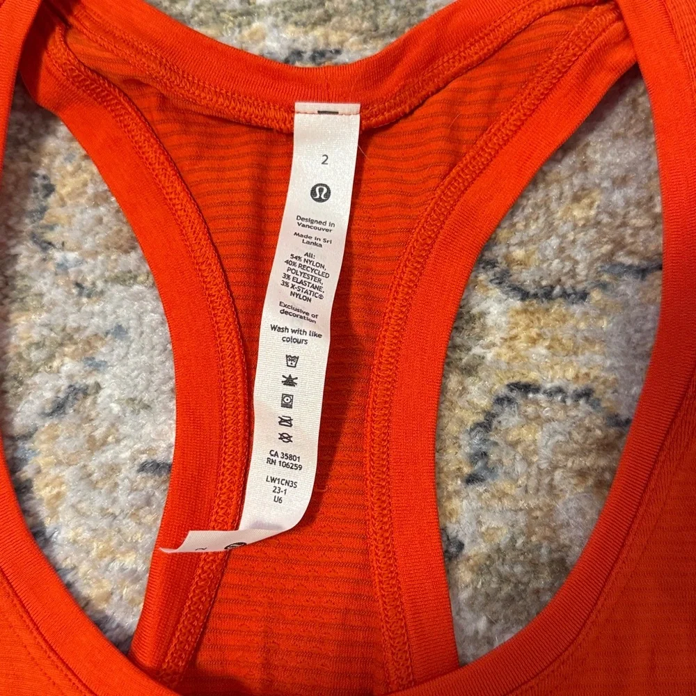 Lululemon coral red swiftly tech racerback tank - Picture 2 of 2